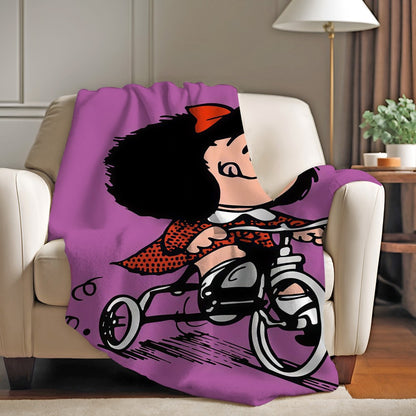 Cartoon cute Mafaldas World Blanket For Sofa Office Bed Plane Travel Sleep Read Relax Camping Soft And Warm