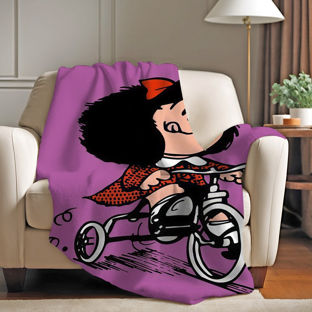 Cartoon cute Mafaldas World Blanket For Sofa Office Bed Plane Travel Sleep Read Relax Camping Soft And Warm