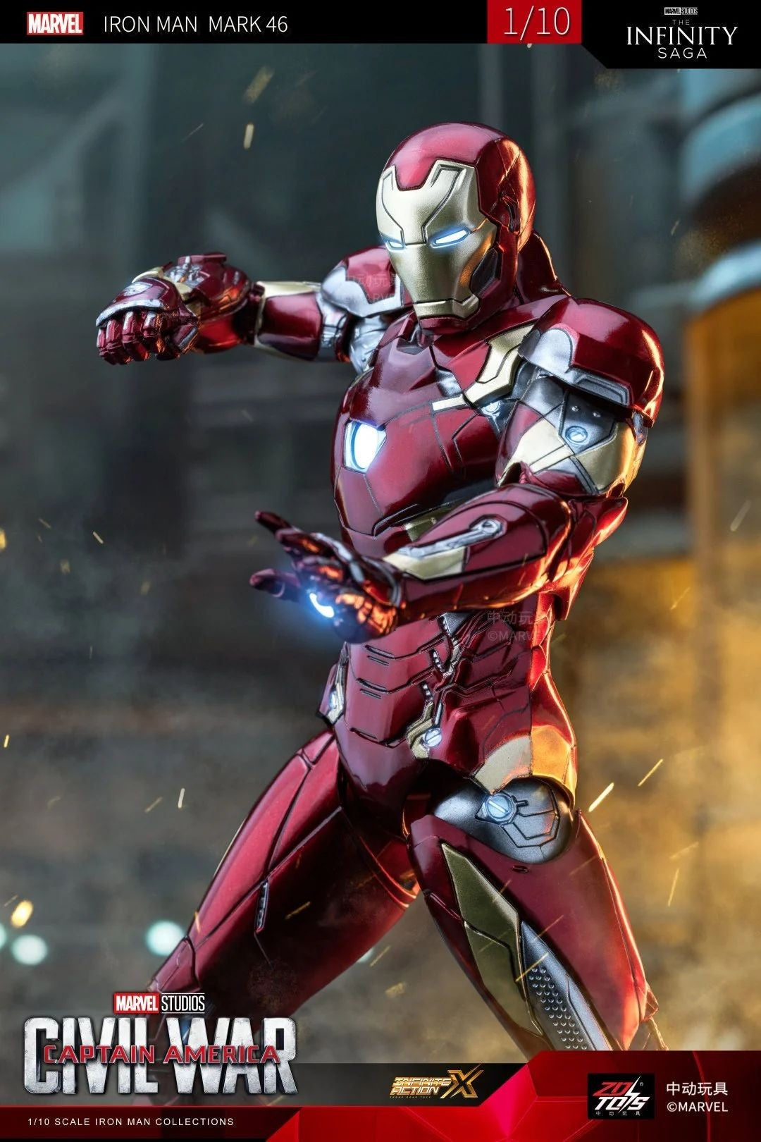 ZD Original Iron Man MK30 Blue Steel 1/10 Iron Patriot MK3 Marvel legends War Machine 10th Anniversary Action Figure Model Gift