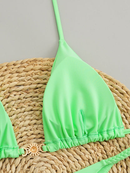 Sexy Cherry Print Triangle Brazilian Bikini Push Up Swimsuit 2 Piece String Bandage Bikinis Swimwear Women Thong Bathing Suit