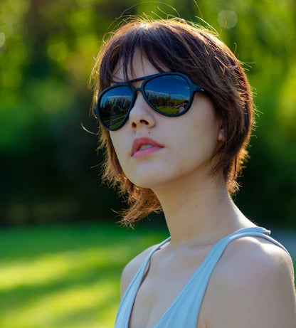 MIZHO 4125 Trendy Women Sunglasses Unisex Brand Designer Plastic Pilot Polarized UV Protector Sun Glasses Ladies