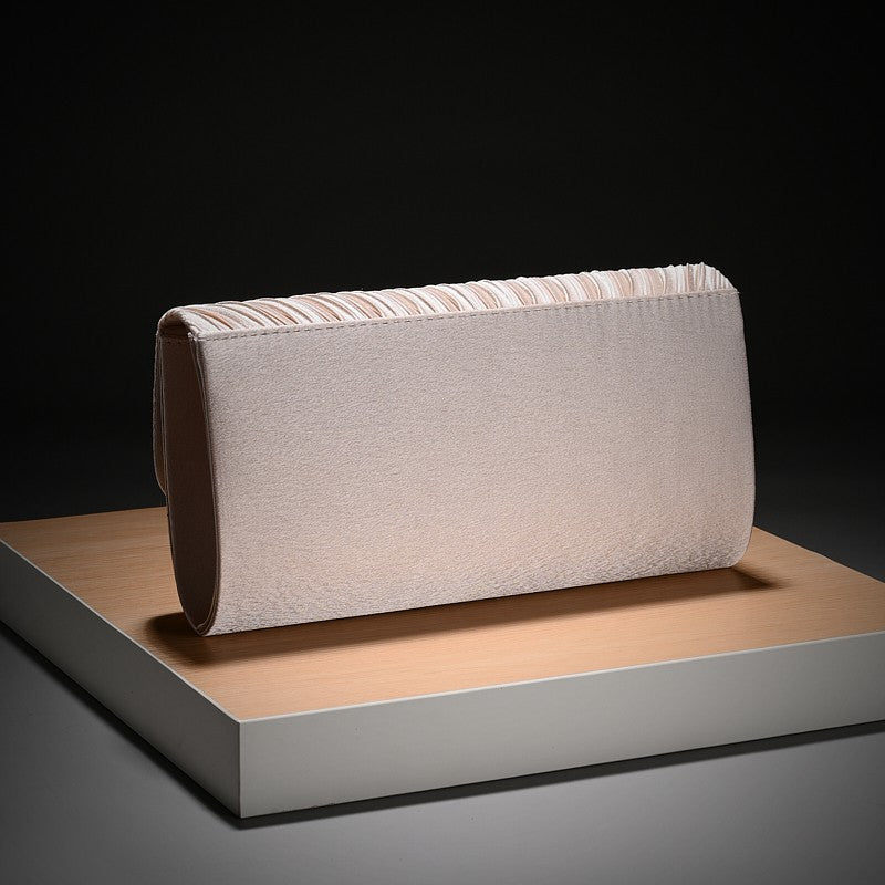 Premium Pleated Clutch Bag with Metal Trim Fashion Classic Chain Shoulder Bag for Evening Weddings And Parties