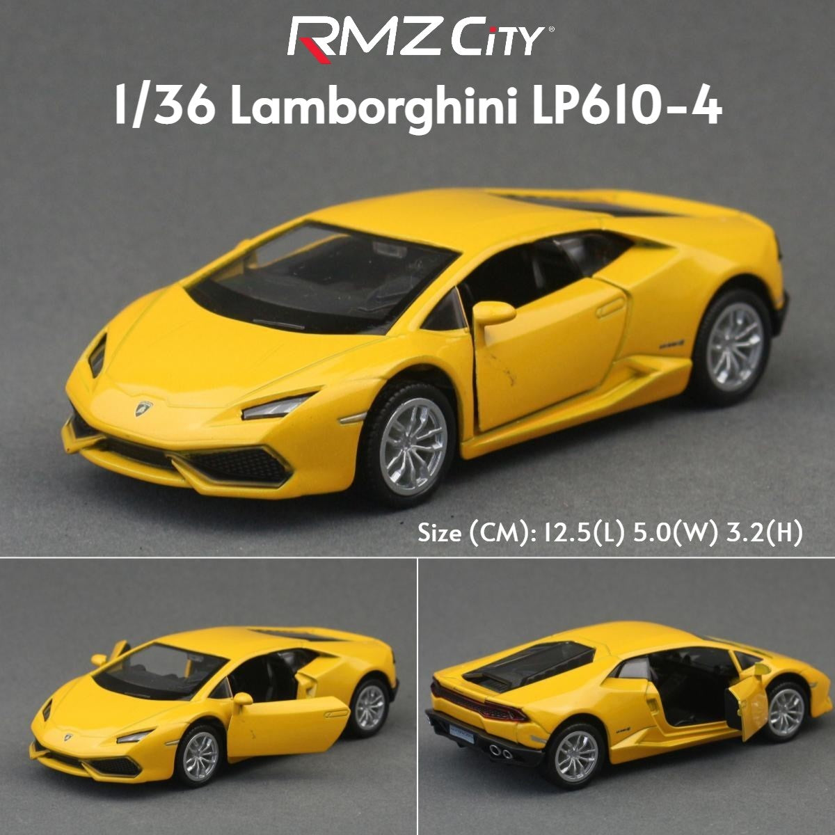 1/36 Lamborghini Super Sport Miniatura de Carro de Brinquedo para Crianças RMZ CiTY Diecast Metal Carrinho de Fricção para Coleção Presente Meninos
