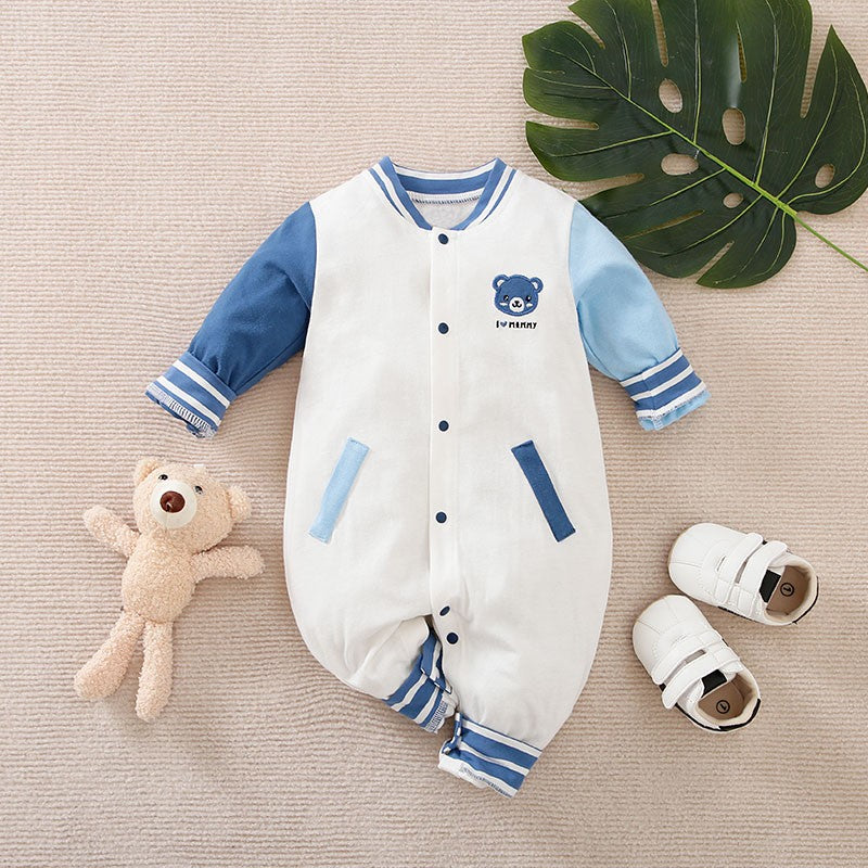 Roupa de Bebê Menino Menina Urso Desenho Animado, Macacão Infantil Traje Romper Macacão 0-18 Meses Manga Comprida Recém-Nascido Moderno