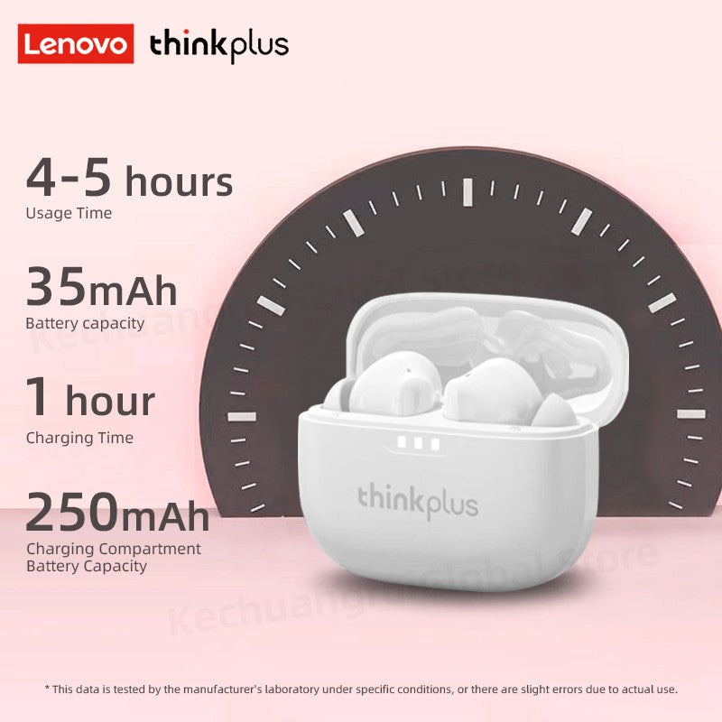 Fone de ouvido Lenovo original 2025, sem fio Bluetooth 5.3, fones de ouvido estéreo HiFi com cancelamento de ruído, fones de ouvido esportivos com controle de toque, novo presente