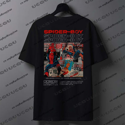 Summer New Cartoon Spider-Man & Spider Ghost Printed Couples T-shirt For Men Women Short Sleeve Cotton Tees Casual Fashion Tops