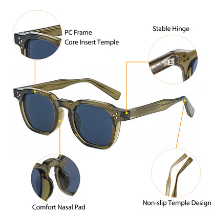 Óculos de Sol Retrô Punk CATERSIDE Masculino Armação Pequena Quadrada Design Personalizado Óculos de Sol Feminino Viagem Festa Negócios Festival Presente