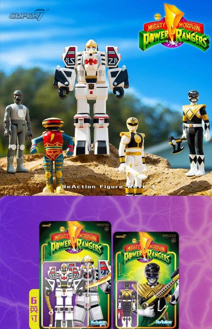 Em Estoque Super7 Mighty Morphin Power Rangers Carded Series 1 - Conjunto de Presente com Modelos Dragonzord, Red Ranger e Rita Repulsa
