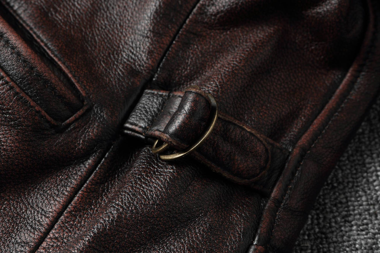 2025 New 1930s-Style Heavy Wash Leather Jacket for Men - Stone-Aged Vintage Distressed Full-Grain Cowhide Biker Coat
