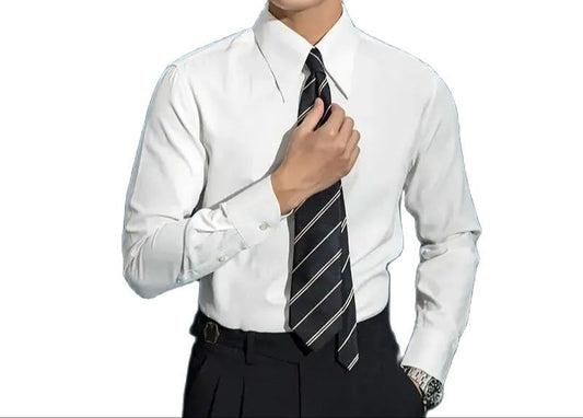 Men's shirt design retro trendy brand long pointed shirt - men's authentic retro appearance custom shirt