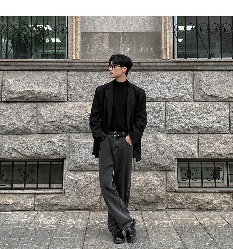 2024 Spring Summer Men Formal Blazers Men Korean Fashion Loose Casual Dress Jacket Men Harajuku Social Suit Jacket Clothing