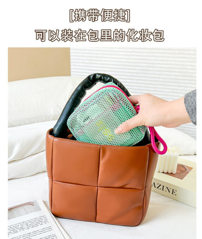 Tofu Bag Mini Zero Wallet Large Capacity Net Fabric Makeup Bag Dopamine Net Fabric Lady's Purse Colorful