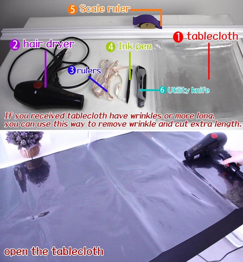 Transparent PVC Tablecloth Waterproof Kitchen Tablecloth Pad Glass Soft Cloth Tableclot Oil-Proof Table Mat Table Cover
