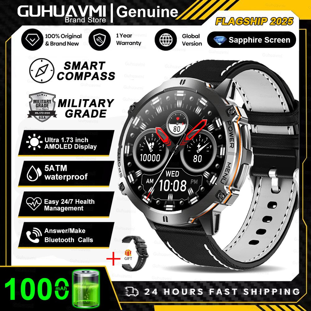 Smartwatch T-Rex 3 Militar Bateria 1000mAh 10ATM À Prova D'água GPS Bússola Altímetro Chamada AMOLED Masculino Natação Esportivo