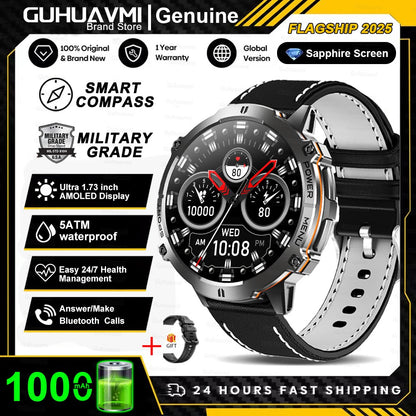 Smartwatch T-Rex 3 Militar Bateria 1000mAh 10ATM À Prova D'água GPS Bússola Altímetro Chamada AMOLED Masculino Natação Esportivo