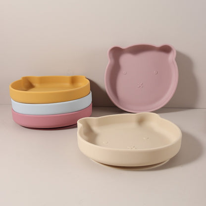 Personalised baby bear shape silicone feeding plate My First Bear Plate | Custom Name & Strong Suction for Easy Feeding
