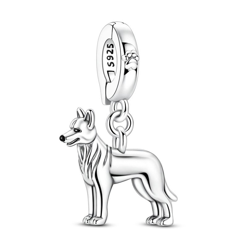 925 Sterling Silver Dog Charms French Bulldog Poodle German Shepherd Beagle Dachshund Pendants Fit Bracelets DIYJewelry Gift
