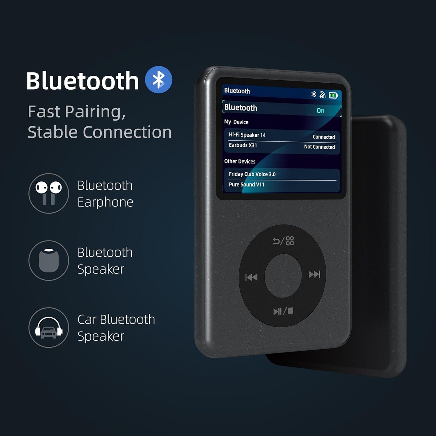 128GB Portable mp3 player bluetooth speakers & video, radio receiver, digital music player, innioasis y1 Hifi audio walkman
