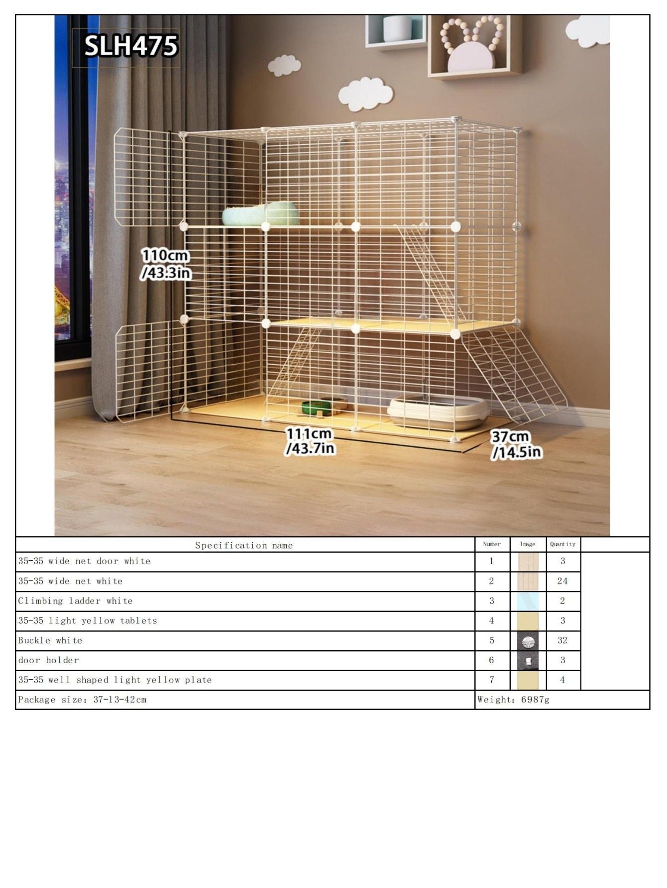 Grande Gaiola de Gato para Uso Doméstico, Vila de Gatos Gigante Interna, Estrutura de Escalada para Gatos com Espaço Livre de Várias Camadas, Casa de Gatos Luxuosa, Casa de Gatos