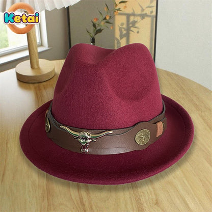 New Autumn and Winter Fashionable and Atmospheric Men's Jazz Hat with Sunshade, Lightweight and Luxurious Style Men's Jazz Hat