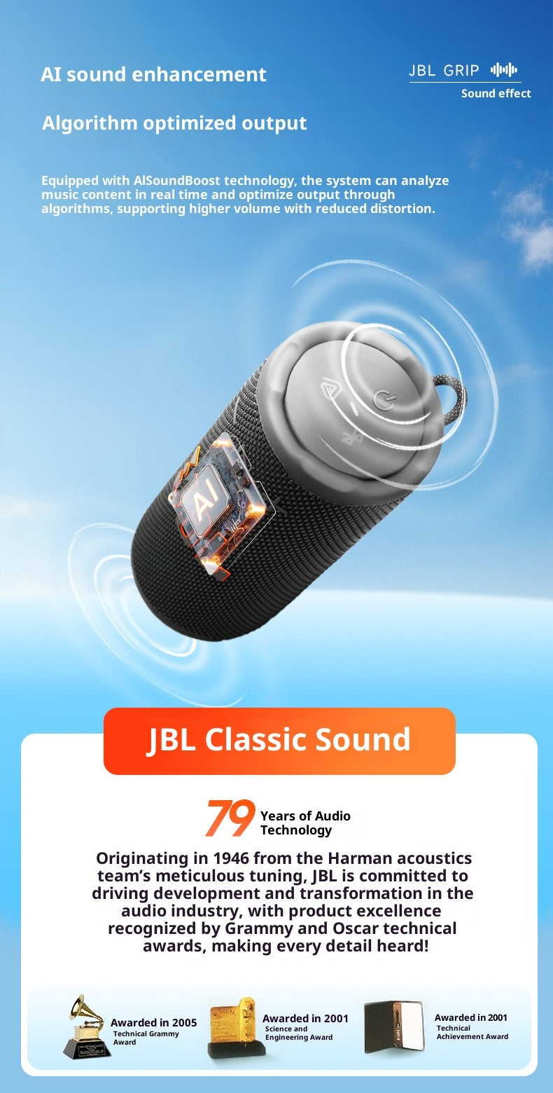 JBL GRIP Neon Can Caixa de Som Bluetooth Sem Fio Portátil Impermeável para Exterior Casa Mesa Ciclismo Caminhada Corrida Alto-Falante de Graves