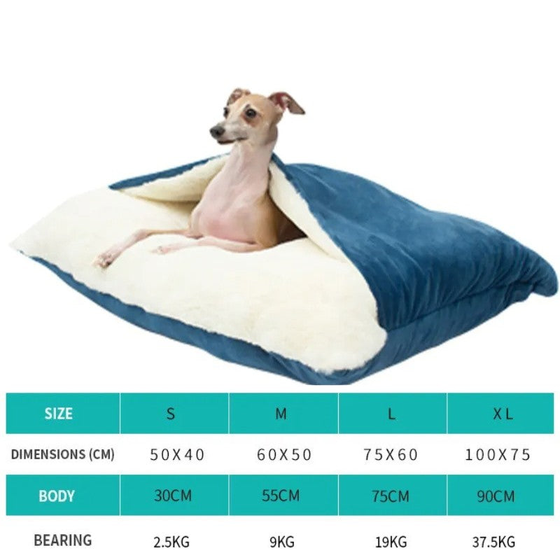 para Saco de Dormir Grande para Animais de Estimação Cama de Cachorro Canil de Inverno Quente Removível Lavável Resistente a Mordidas Almofada de Sofá para Filhotes Tapete de Gato de Pelúcia