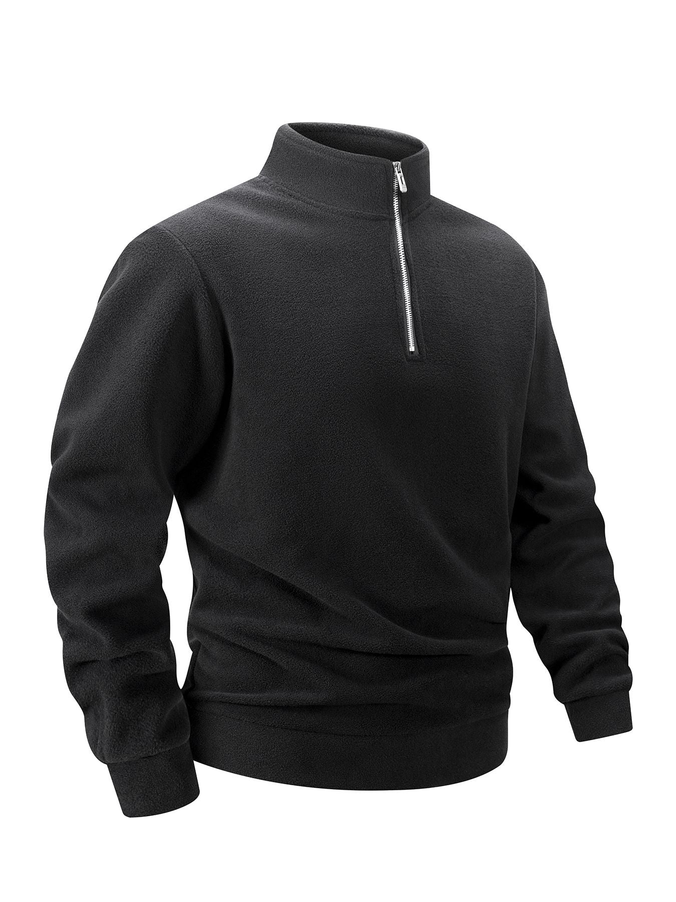 2025 Men Casual Fleece Sweatshirts Tops Men Sport Classic Stand Collar Sweatshirts Men’s Quarter Zip Hoodie Basic Pullover 3XL