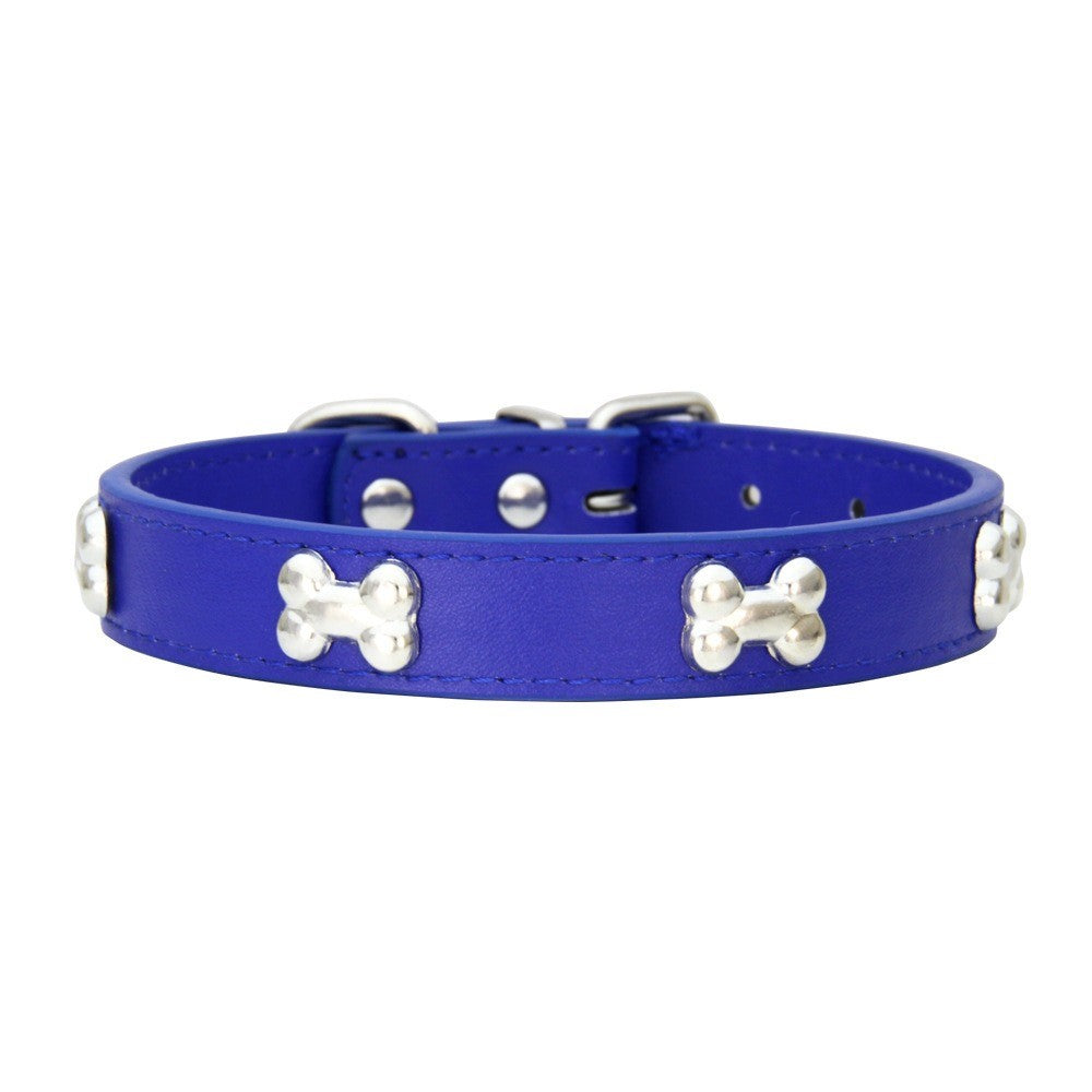 Novas coleiras de couro duráveis para cães, coleiras para filhotes de pug para cães pequenos e grandes, coleira de pescoço GXQ13