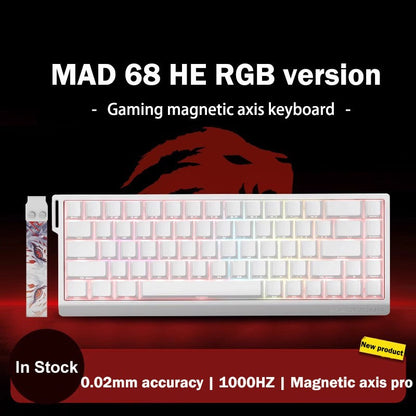 Teclado Gamer Switch Magnético MADLIONS MAD 60/68HE Com Fio Drive Web Custom 8K 61/68 Retorno RT Ajustável Hot Swap