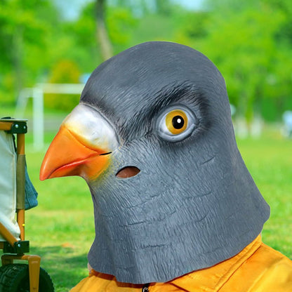 Pigeon Mask Funny Animal Cosplay Costume Latex Bird Head Mask Halloween Prank Prop Bar Club Rave Party Supplies Dove Mask