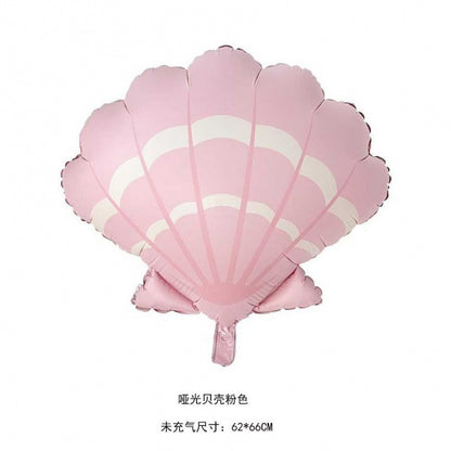 insOcean-themed girl princess mermaid tail, shells, dolphin, conch, balloons birthday party event decoration