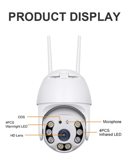 Ycc365 Plus 1080P PTZ Wifi IP Camera Outdoor 4X Digital Zoom AI Human Detect Wireless Camera Audio Security CCTV Wifi Monitor
