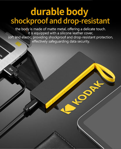 KODAK Portable SSD External Hard Drive 2TB 1TB 512GB 256GB Flash USB3.2 Type-C Mini PSSD for Laptop Desktop Smartphones