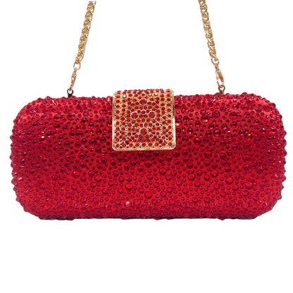 XIYUAN Women Green Crystal Evening Clutch Bag Glittering Purple Rhinestone Handbag Wedding Party Purse Full-diamond Bridal Bags