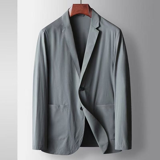 2025 Spring and Summer New Men's Casual Suit Light and Thin Elastic Middle aged Anti Wrinkle and Non Ironing Suit Coat Sunscreen
