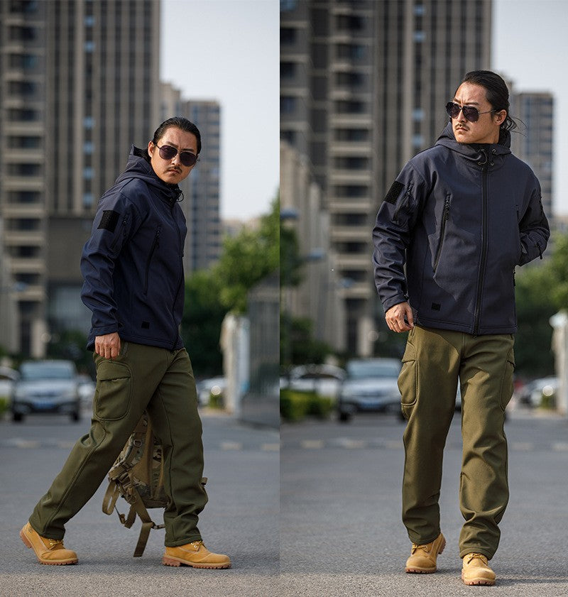 Sharkskin Soft-shell Hard Shell Camouflage Jacket Fleece Thick Tactical Suit Hooded Coat Manufacturers Handsome Outdoor Jacket