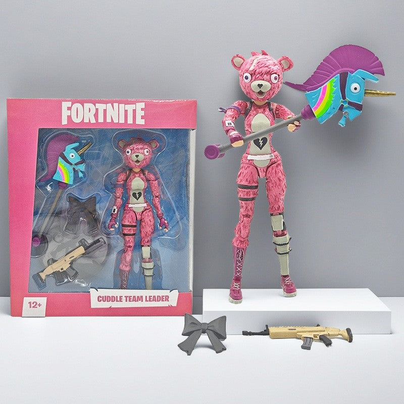 Fortnite Raptor Cavaleiro Negro Soldado Caveira Líder do Esquadrão Abraço Boneco de Ação Decoração de Quarto Brinquedos Presente para Crianças