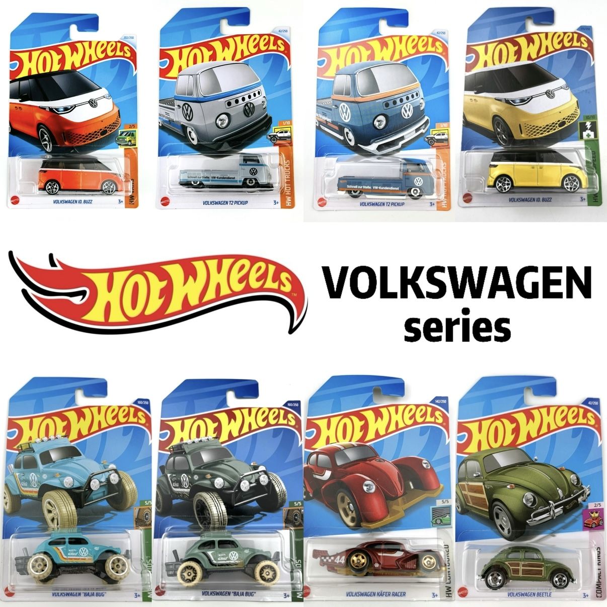 Hot Wheels Cars Volkswagen Series 1/64 Metal Die-cast Model Toy Vehicles