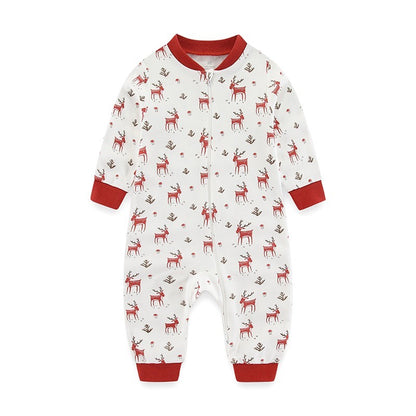 Kiddiezoom 1/2Pcs Fashion Christmas Cartoon 100%Cotton zipper Baby Boy Girl Rompers Soft newborn Clothes