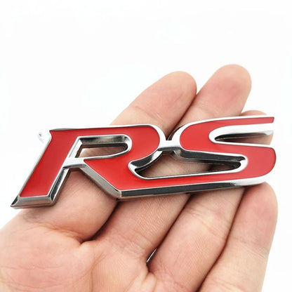 Adesivo 3D RS de Metal, Letras, Logotipo, Grade Dianteira, Porta-Malas Traseiro, Emblema, Crachá, Acessórios para Carros Esportivos RS