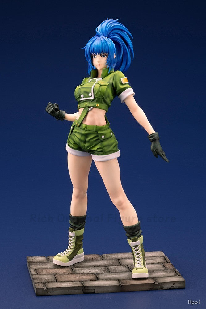 ?Em Stcgk? Original Kotobukiya SNK Série Garota Bonita THE KING OF FIGHTERS '97 Leona Heidern Modelo Estátua Brinquedo