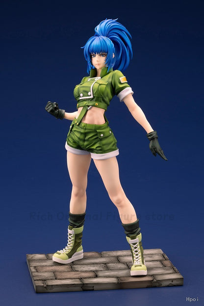 ?Em Stcgk? Original Kotobukiya SNK Série Garota Bonita THE KING OF FIGHTERS '97 Leona Heidern Modelo Estátua Brinquedo