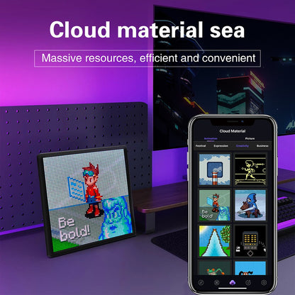 LED Pixel Display 64x64 RGB LED Matrix Panel Programmable Pixel Art Display with Bluetooth APP Control Creative Pixel Screen