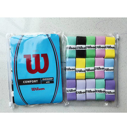 15 PEÇAS Overgrip Wilson para Raquete de Tênis Absorção de Suor Punho PU Raquete de Badminton Punho de Tênis Fita Adesiva Raquete de Padel
