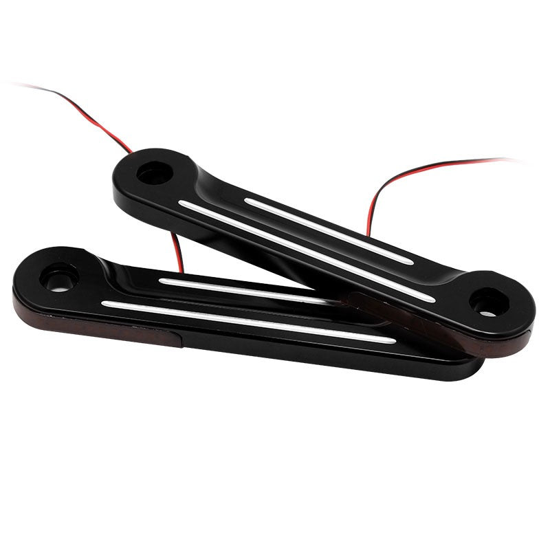 Um Par de Seta LED de Alumínio para Garfo de Moto Suportes para Harley Road King Electra Street Glide CVO 1998-Até