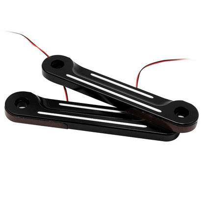 Um Par de Seta LED de Alumínio para Garfo de Moto Suportes para Harley Road King Electra Street Glide CVO 1998-Até