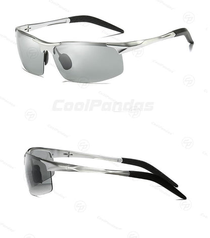 CoolPandas Óculos de Sol Fotocromáticos Masculinos Polarizados Sem Aro para Esportes ao Ar Livre Óculos de Condução Dia Noite Camaleão Óculos Masculinos
