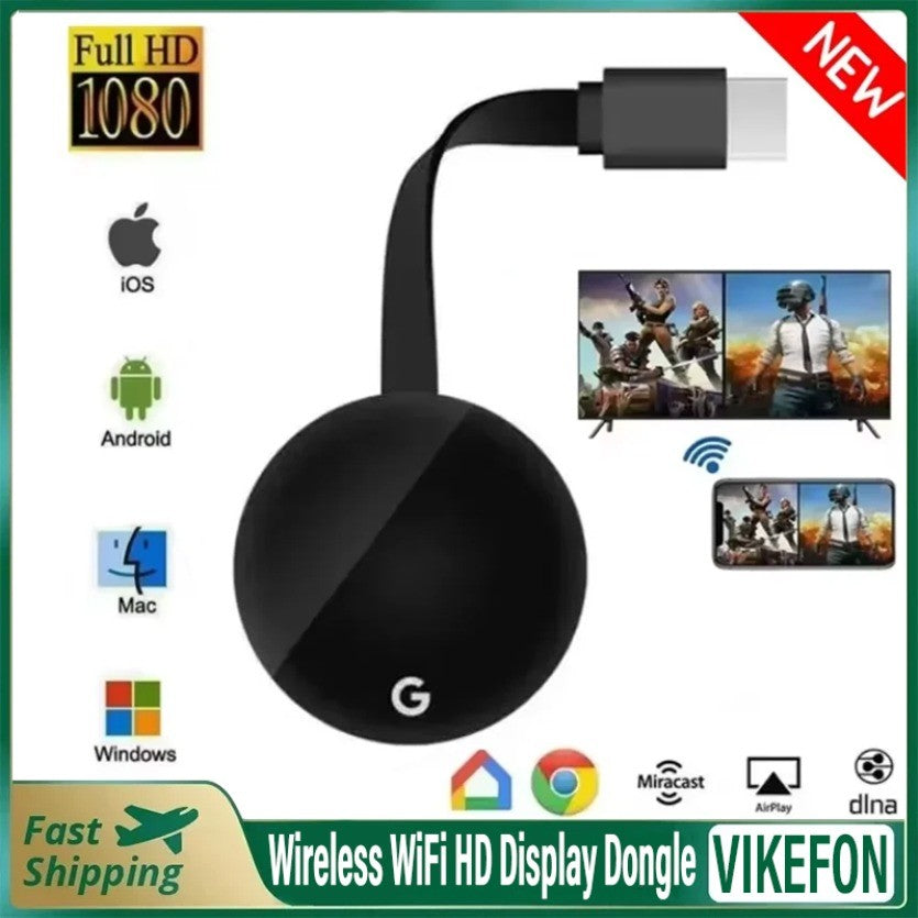 Dongle de exibição HD Wireless WiFi Chromecast Google mirascreen Mídia Streaming Vídeo Tv Smart Home compatível com HDMI Para ios/Android