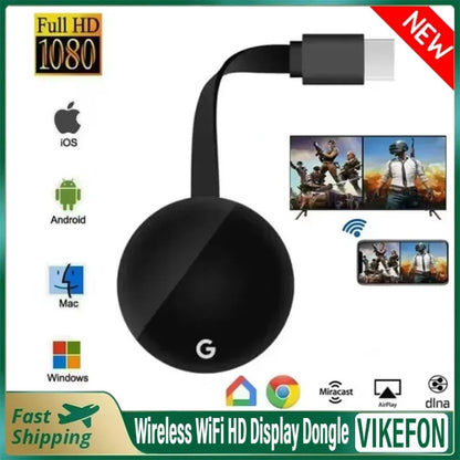 Dongle de exibição HD Wireless WiFi Chromecast Google mirascreen Mídia Streaming Vídeo Tv Smart Home compatível com HDMI Para ios/Android