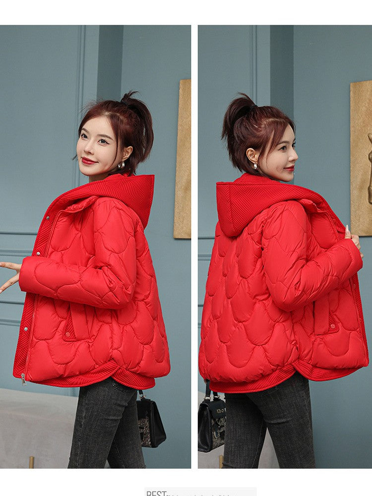 Fitshinling Fashion New In Warm Parkas Coat Outerwear Women Clothing Fake Two-piece Cotton Padded Quilted Winter Jacket Female